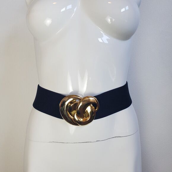 Vintage 80s Day-Lor Gold Buckle Navy Belt main image 7